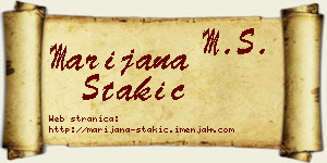 Marijana Stakić vizit kartica